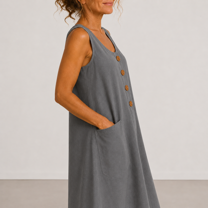 PROVENZA™ | Robe en Lin à Boutons et Poches