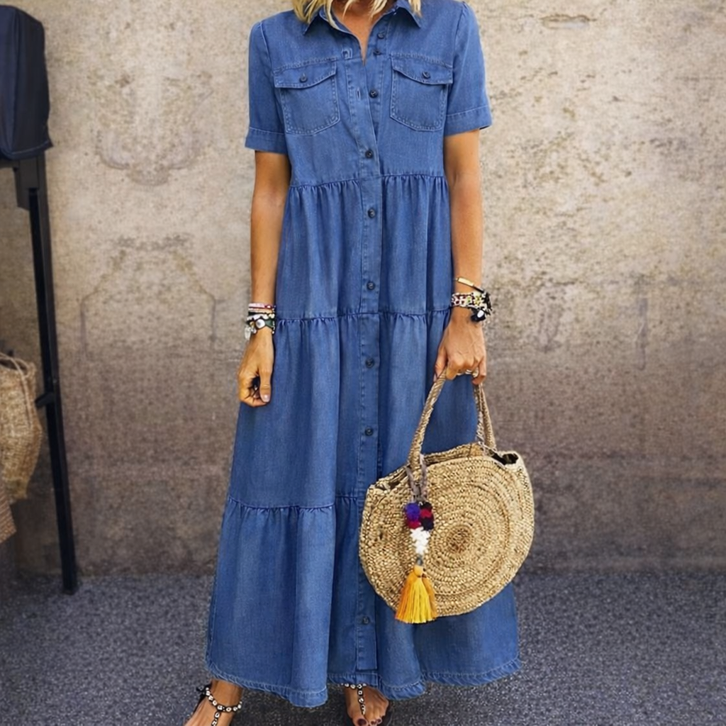 ELIZABETH | VESTIDO MIDI CON BOTONES EN LA DELANTERA
