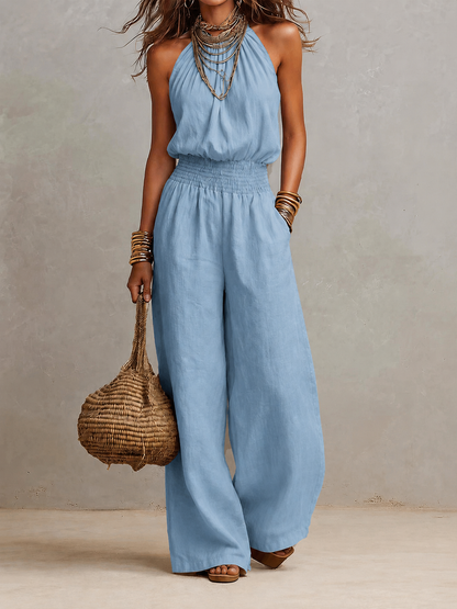 ALEJANDRITA™ | Mono Halter con Cintura Elástica y Pierna Ancha