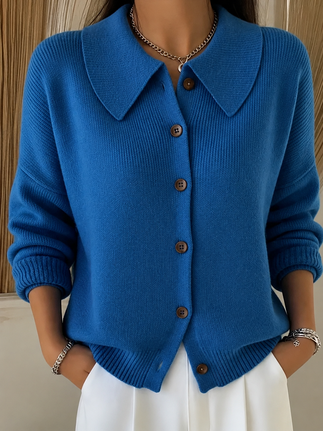 Vespera™ | Cardigan à col boutonné