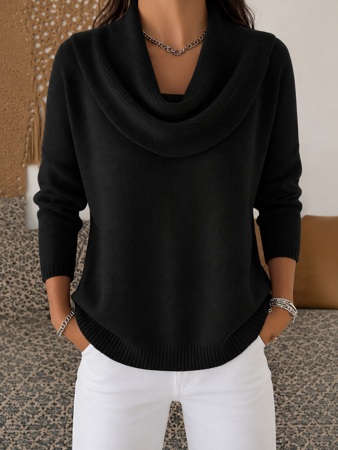 Juliette™ | Pull à col drapé