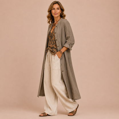 Serena™ | Conjunto de 3 piezas de algodón y lino premium