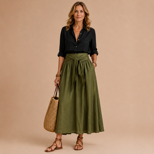 ISABELLA™ | Conjunto de dos piezas: camiseta negra y falda