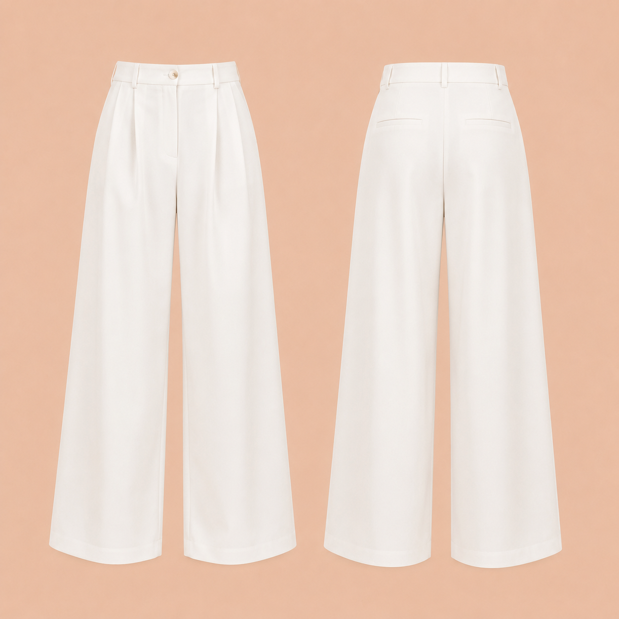 ALMA™ | Pantalones de corte ancho lisos sin cinturón