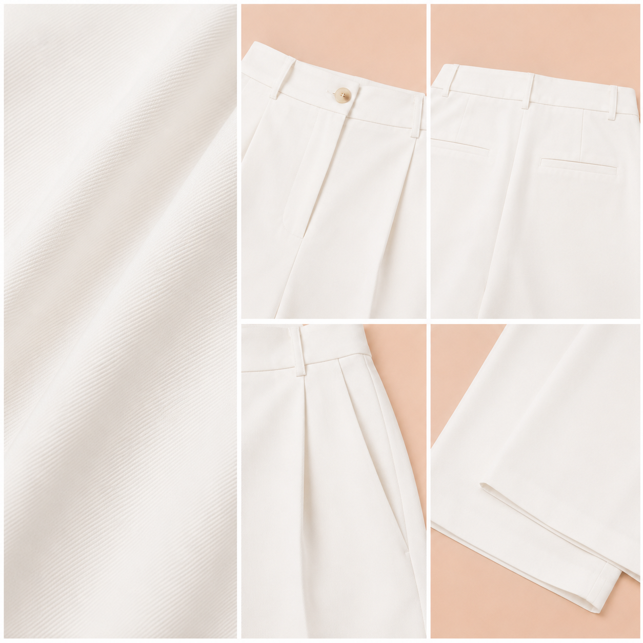 ALMA™ | Pantalones de corte ancho lisos sin cinturón