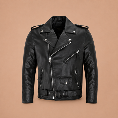 RYDER™ | Chaqueta de cuero clásica biker