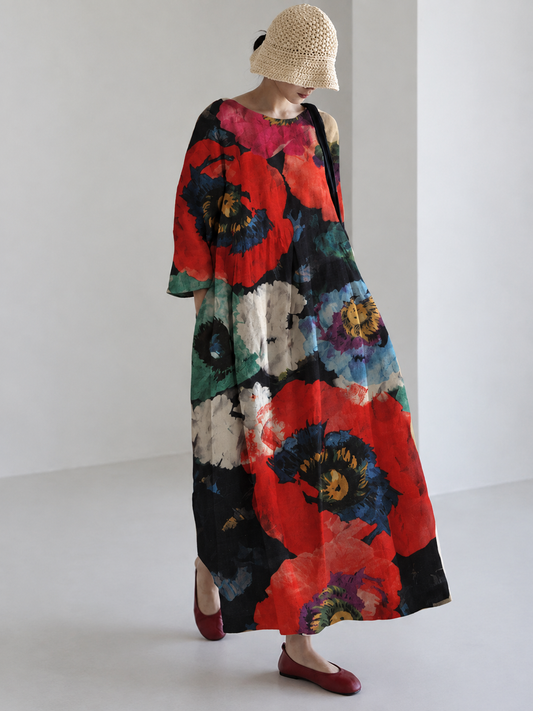 Robe d'été fleurie rose
