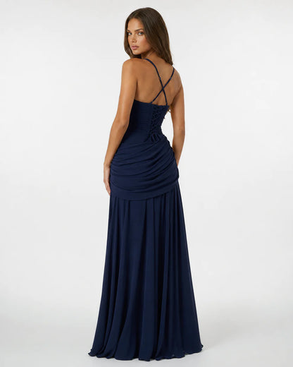 CITRINA™ | Vestido Largo con Escote Cuadrado Fruncido