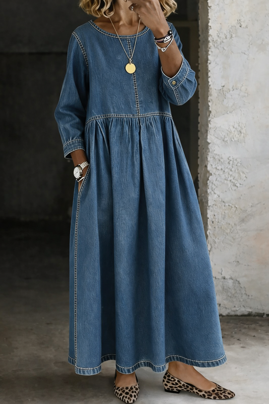 Zephyrelle - Robe longue vintage en denim