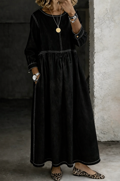 Zephyrelle - Robe longue vintage en denim