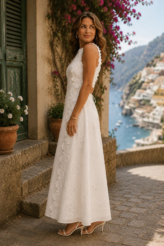 DELLA™ | Vestido Largo Bordado