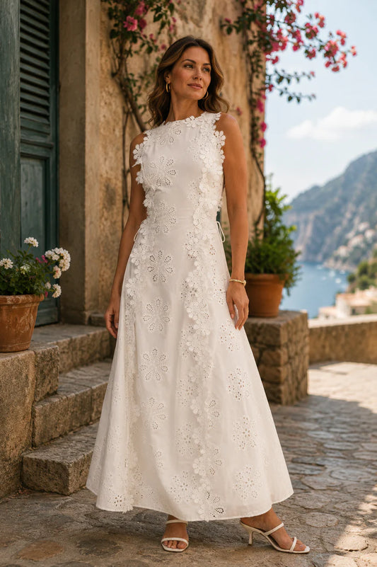 DELLA™ | Vestido Largo Bordado