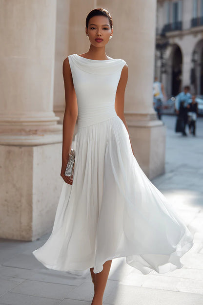 MARTA™ | Vestido Midi Drapeado de Ceremonia