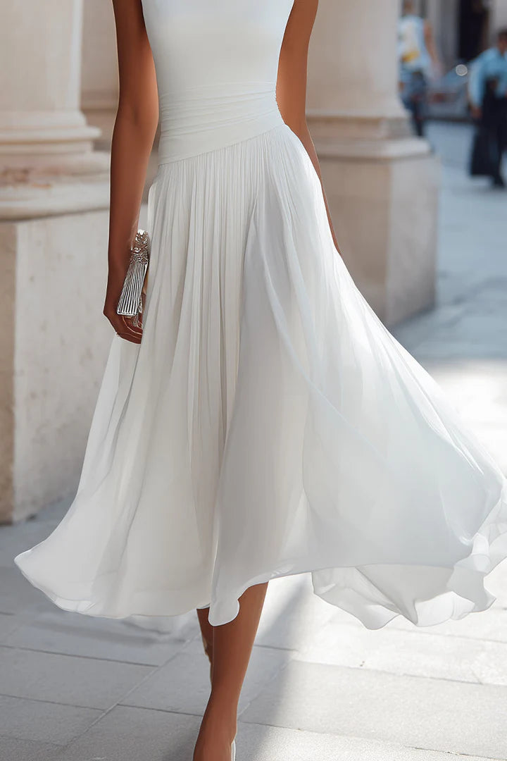 MARTA™ | Vestido Midi Drapeado de Ceremonia