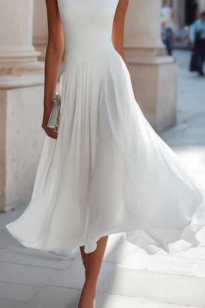 MARTA™ | Vestido Midi Drapeado de Ceremonia