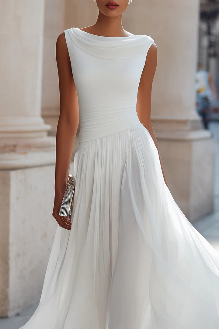MARTA™ | Vestido Midi Drapeado de Ceremonia