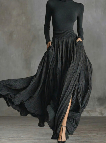 Rachel | Robe longue taille haute