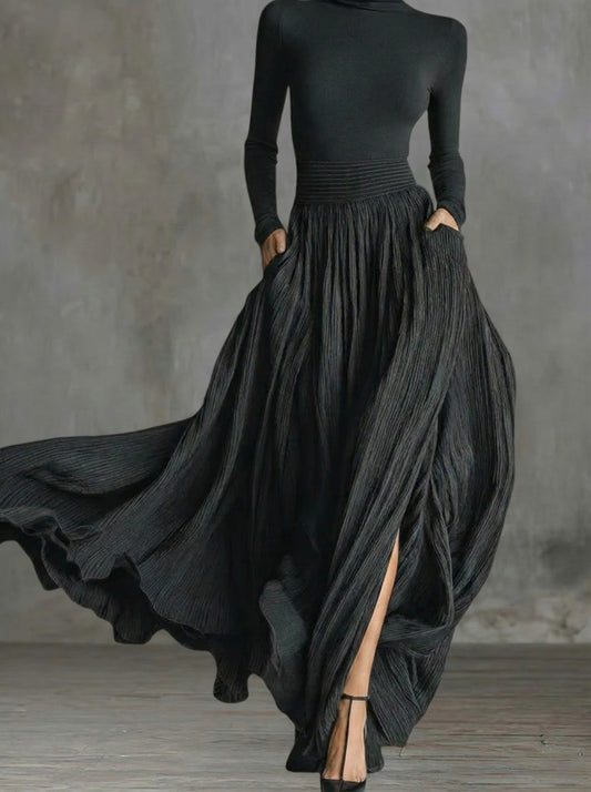 Rachel | Robe longue taille haute