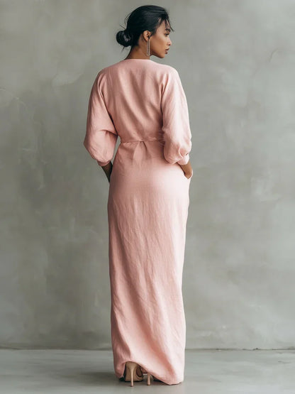 Robe longue Lorena à col en V