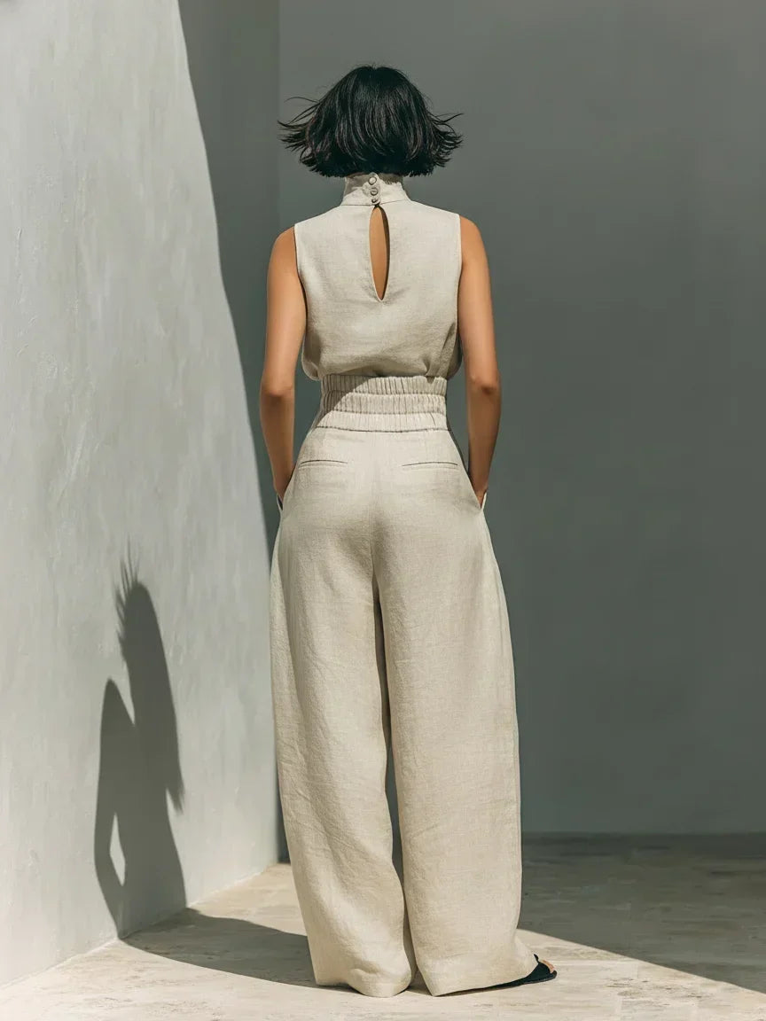 Ensemble élégant Joana en coton et lin