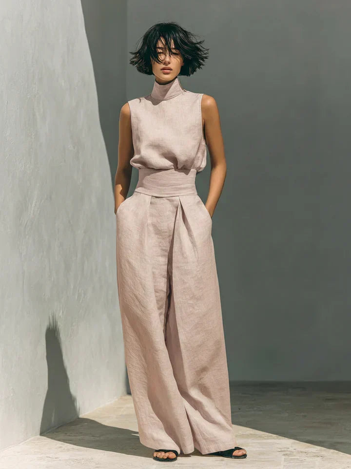 FLOR™ | Conjunto Minimalista de Camiseta Sin Mangas y Pantalones de Pierna Ancha