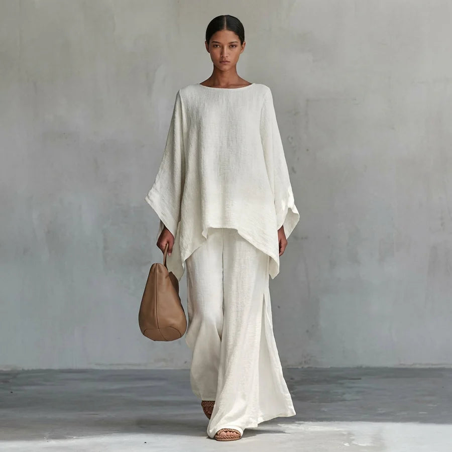 CRISTINA™ | Conjunto de Dos Prendas con Mangas Largas y Pantalones Anchos