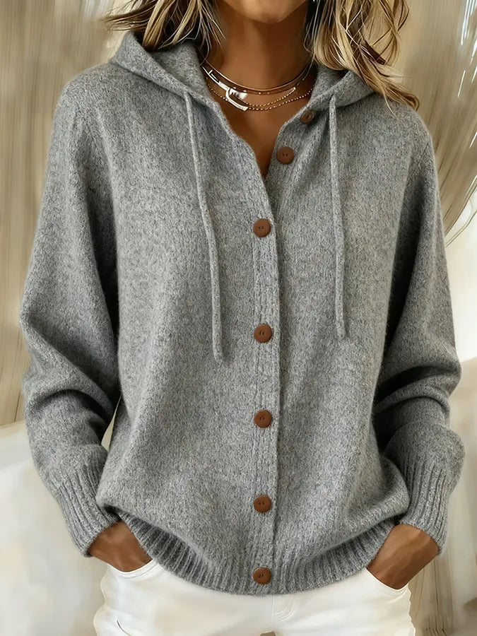 Brenda™ | Cardigan con capucha y botones, cómodo