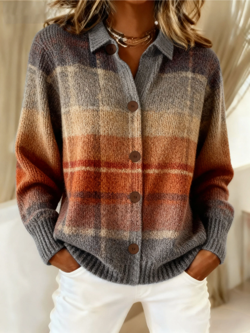 Pluma™ | Gilet à carreaux dégradés aux couleurs automnales
