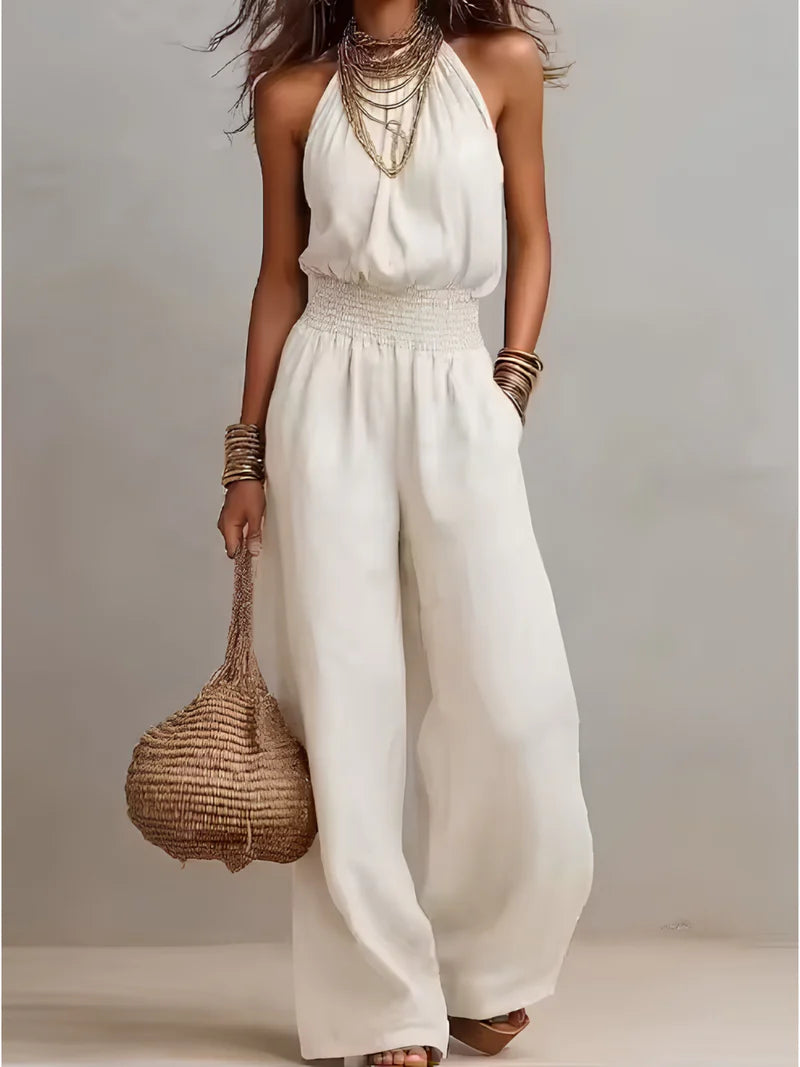 ALEJANDRITA™ | Mono Halter con Cintura Elástica y Pierna Ancha