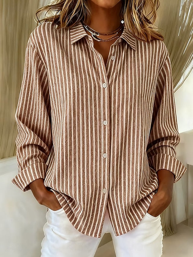 Jacqueline™ | Camisa de rayas abotonada