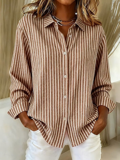 Jacqueline™ | Camisa de rayas abotonada