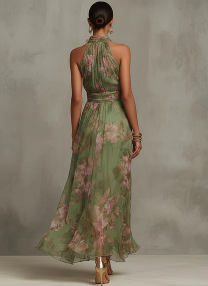 LIVIA™ | Vestido Largo Halter Floral