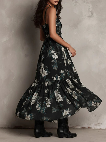 JASPE™ | Vestido Asimétrico Floral con Falda de Vuelo Irregular