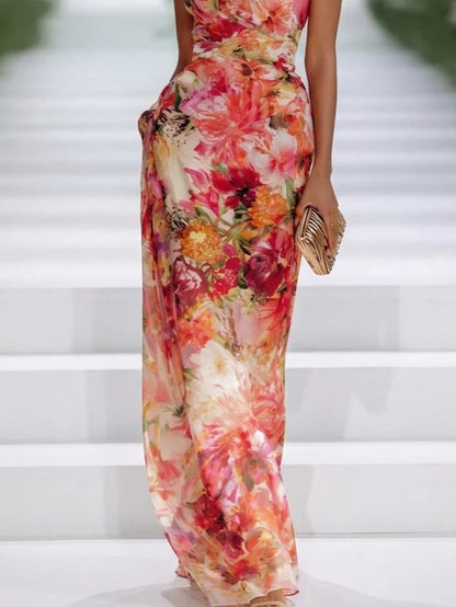 ROSALINA™ | Vestido Largo Halter con Estampado Floral