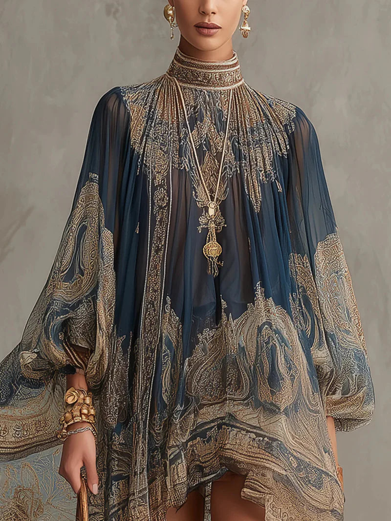ZAFIRINA™ | Vestido Mini Oversized de Mangas Globo