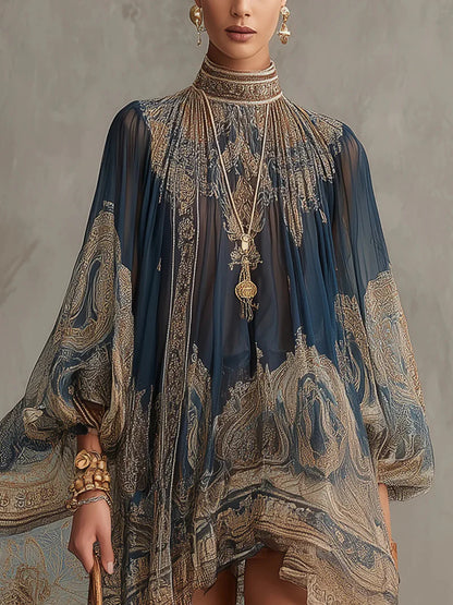 ZAFIRINA™ | Vestido Mini Oversized de Mangas Globo