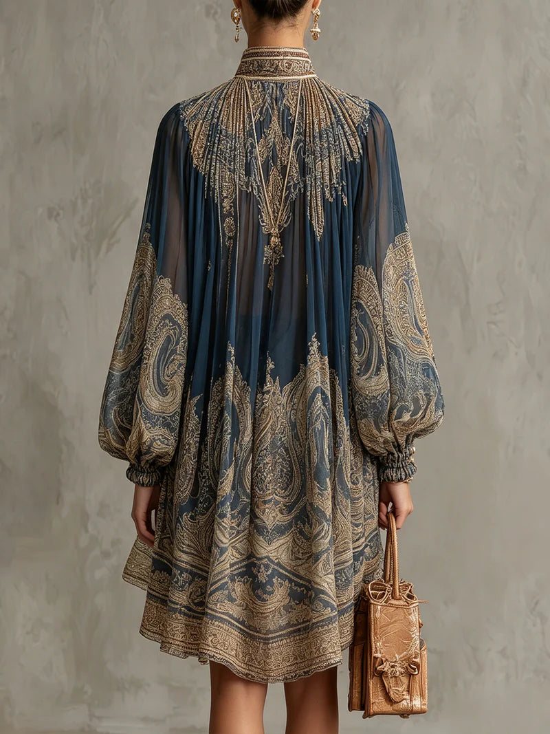 ZAFIRINA™ | Vestido Mini Oversized de Mangas Globo