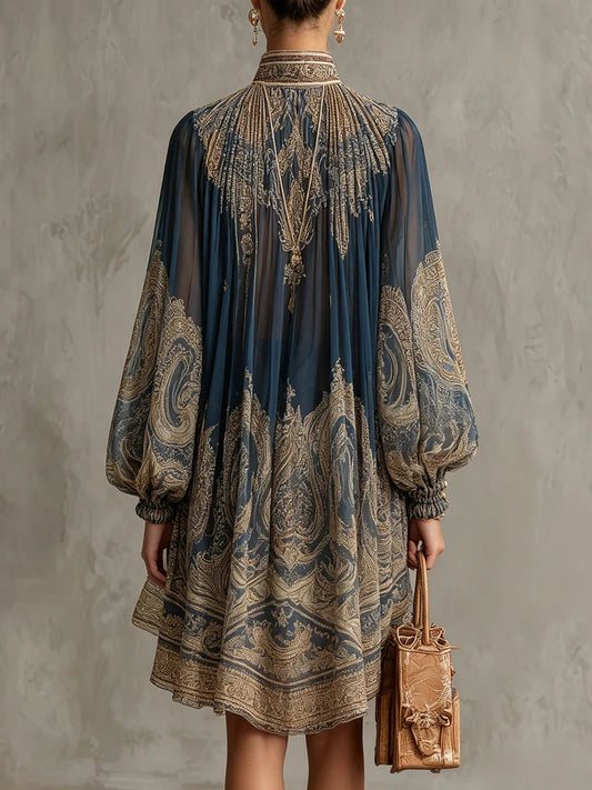 ZAFIRINA™ | Vestido Mini Oversized de Mangas Globo