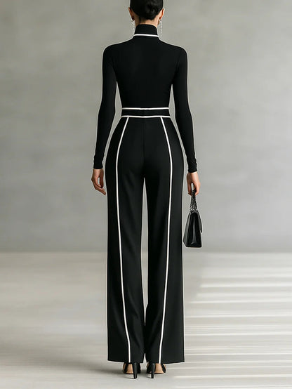 Emma | Ensemble élégant avec col montant et pantalon large