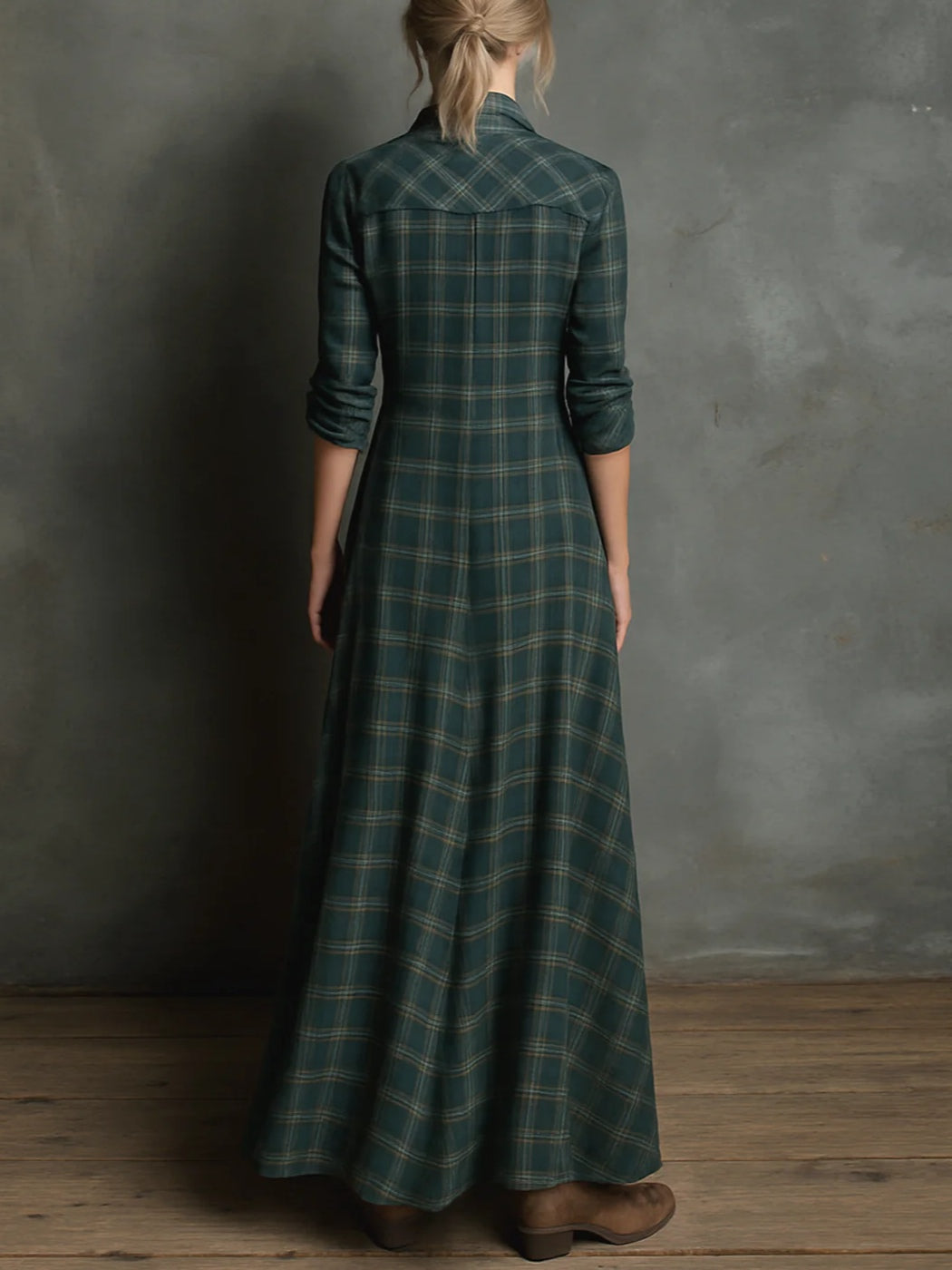 Valentine | Robe longue à carreaux