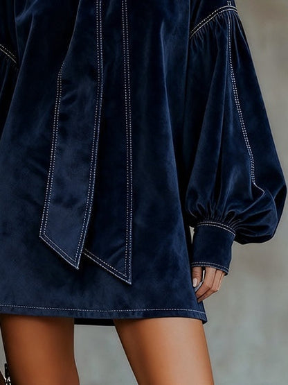 Tiphaine | Mini-robe en velours avec nœud