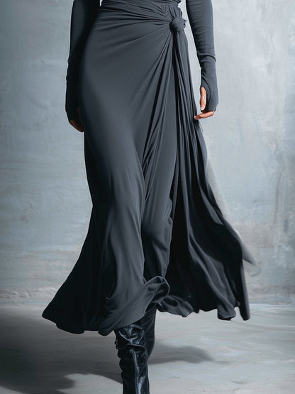 Naomie | Robe longue avec nœud en soie