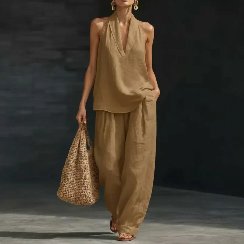 AINHOA™ | Conjunto de Dos Prendas con Textura de Lino