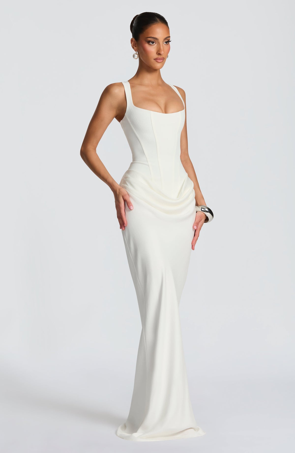 Éléonore | Robe maxi à col carré