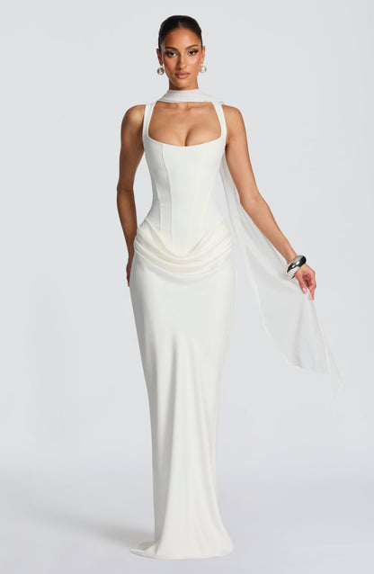 Éléonore | Robe maxi à col carré