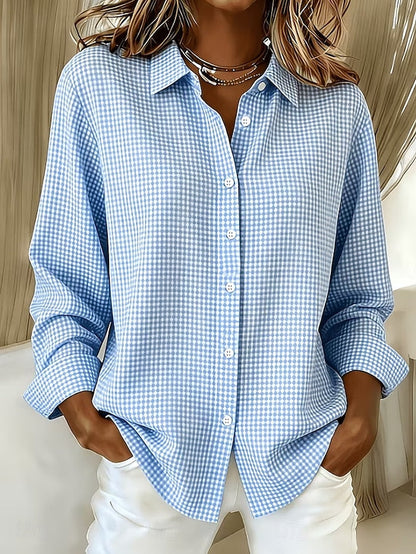 Hillrose™ | Blouse décontractée à carreaux vichy boutonnée sur le devant