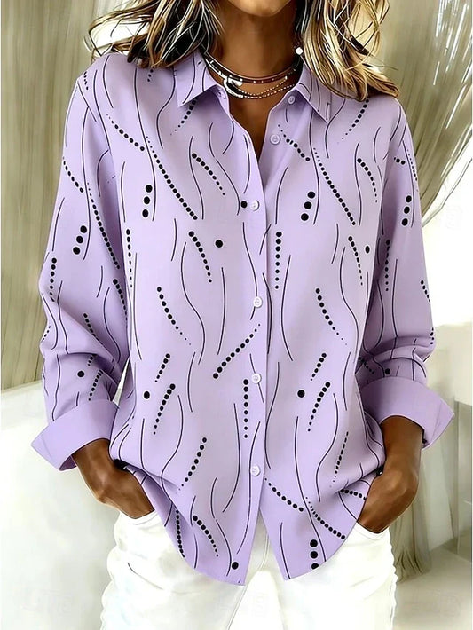 Dawnsley™ | Blouse décontractée boutonnée à imprimé abstrait