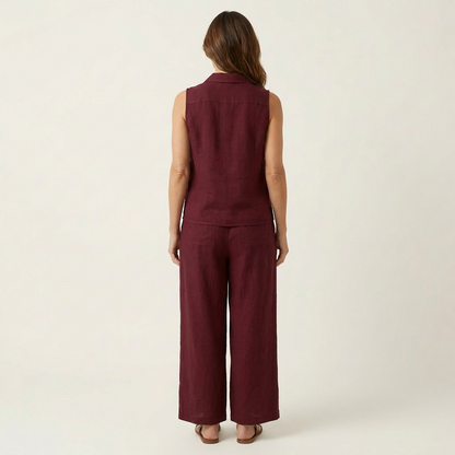 Twiila | Top envolvente y pantalón de pierna ancha