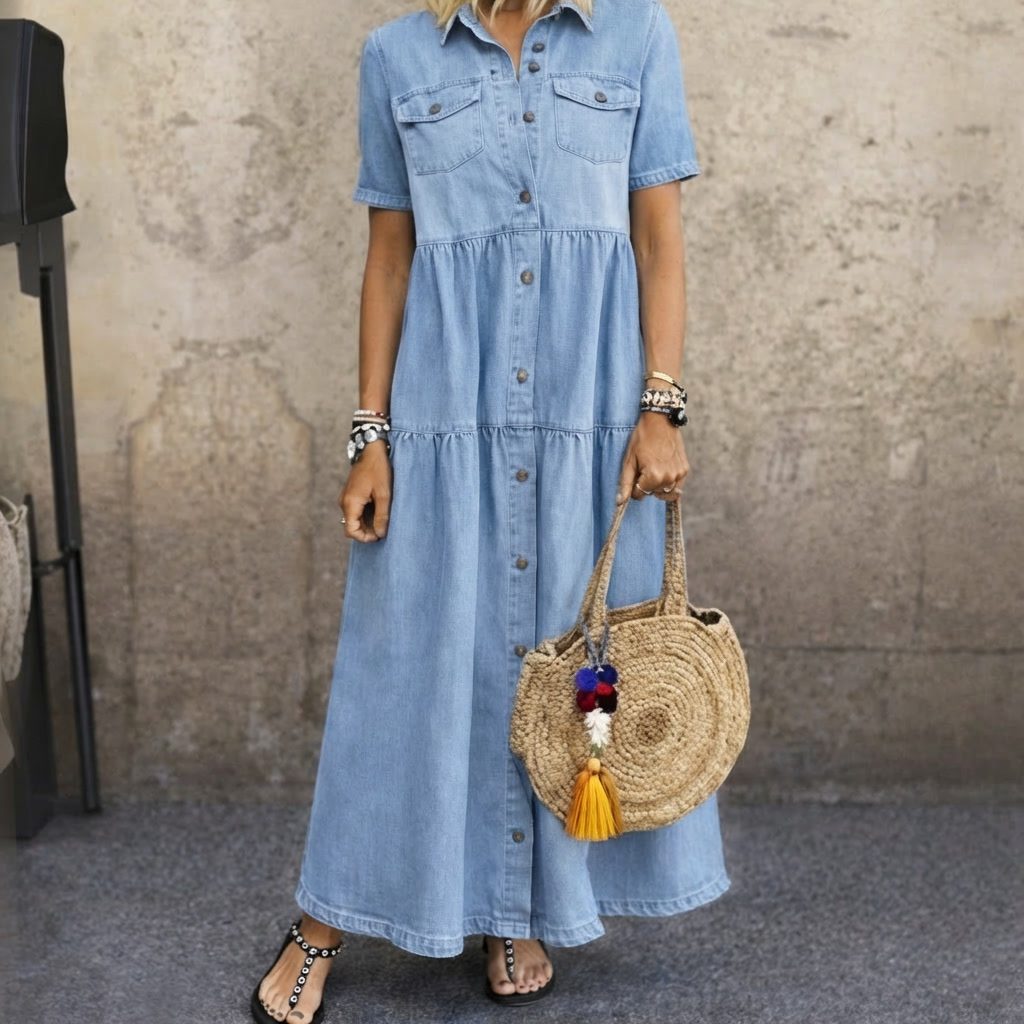 ELIZABETH | VESTIDO MIDI CON BOTONES EN LA DELANTERA