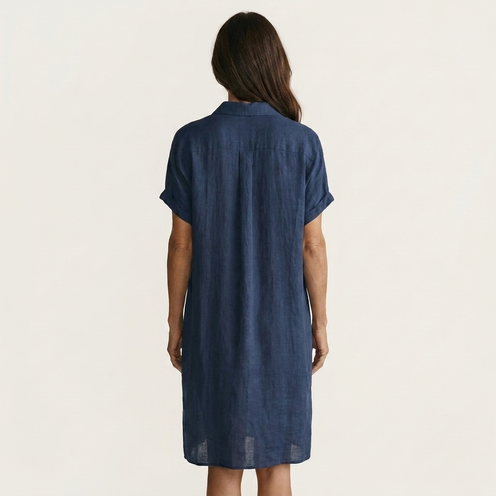 Nidalie | Vestido midi de camisa con puños remangados
